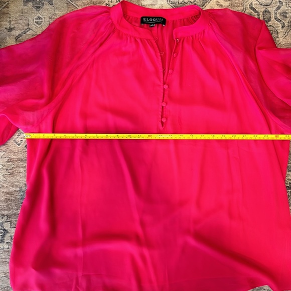 Sheer Raglan Sleeve Blouse - Picture 2 of 6